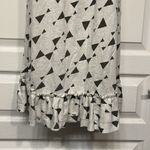 Women's V-Neck Suspender Dress Triangle Swing Flowy Cream/Gray Size Large EUC #7894 Photo 2