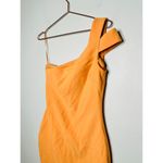 Likely Sherbet Orange Cap Sleeves One-Shoulder Packard Sheath Dress Size 4 Photo 3