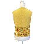 Talbots  Vintage Sweater Vest Yellow Floral Leaf Fall Embroidered Womens Small Photo 1