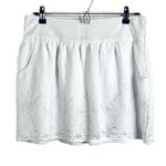 Stooshy White Lined Eyelet Lace Pocket Skirt Size Large Photo 0