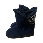 Muk Luks Sweater Knit Winter Boots Blue/white Size 7‎ Blue Photo 2