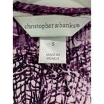 Christopher & Banks Vintage Y2K Purple Whimsigoth Dark Romantic Sequin Babydoll Top with Broach Sz S Photo 4