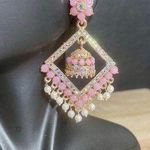 Elegant Lavender Pink and Gold Dangle Earrings Photo 0