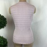 Neiman Marcus  Silk Blend Sleeveless Ribbed Knit Sweater Top L Photo 1