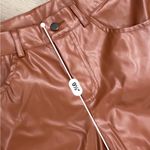 Brown tan faux leather bootcut pants Photo 3
