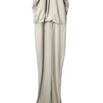 ASOS  Embellished Halter Maxi Gown Keyhole Back Light Gray Size 12 Wedding Guest Photo 2
