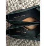 Antonio Melani  Women's Size 8M Teal Suede Loafer Shoes Square Toe Gold Buckle Photo 4