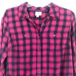 st. john's bay Long Sleeve Button Down Plaid Women's Shirt Siz Photo 2