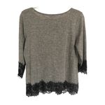 New York & Co. Gray with Black Lace Sweater Photo 3