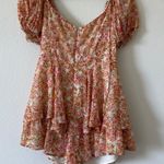 Sky to Moon Orange floral printed romper Photo 1