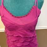 Anne Carson 100% Silk Ruffle Camisole Top - Size Small Y2K Vintage Fuschia Photo 2