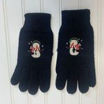 Vintage Sweater Gloves OSFA Snowman Black Photo 0