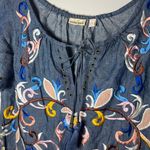 Holding Horses Anthropologie Folklore Embroidered Chambray Dress Western Size 0 Photo 2