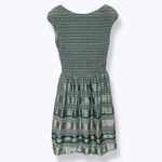 Max Studio  Dress Smocked Top Striped Lined Green Teal‎ Size Medium Shirred Lined Photo 2