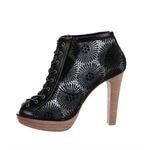Stuart Weitzman Stuart Weizeman Black‎ Lace-Up Floral Heel Booties Photo 5