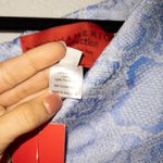 B Michael America NWT  Red Collection Blue Draped Collar Snakeskin Dress Size 10 Photo 7