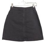 Marine layer  Archive A Line Skirt Women's 0 Black Mini Stretch Dark Academia Photo 3