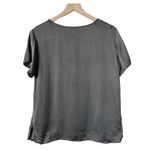 Anthropologie Lucy 100% Silk Tee Blouse in Charcoal Gray Size Medium Photo 1
