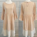 Flamingo  Urban Pink Gauzy Bell Sleeve Boho Dress.  Size Small. EUC Photo 12