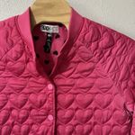 Beach Riot Fuchsia Pink Flight Bomber Heart Print Jacket Size XL Photo 1