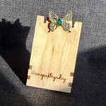 Butterfly Emerald + Rhinestone Fashion Brooch, Pin, Festive, Sparkly Green Photo 4