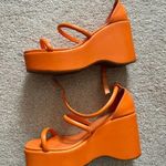 SheIn  Square Toe Platform Wedge Sandal Orange Photo 0