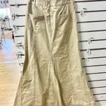 ZARA  Washed Effect Pull On Mid Rise Long Maxi Flared Skirt Beige Women's Size XS Photo 5