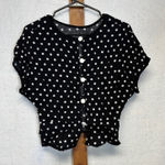 Urban Outfitters  Black & White Boho Polka Dot Print Button Back‎ Blouse Size M Photo 0
