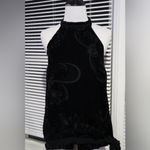 Sophia Michelle Medium Silk Halter Top Solid Black Burn Photo 1