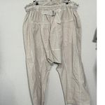 Free People NEW Runyon Oversized Stripe Pant Paperbag Tie Waist Small Blue Harem Photo 4
