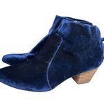 Restricted blue Velvet Ankle Booties lace up bow back 8 casual fall winter Photo 3
