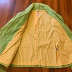 Talbots Trench Coat with Belt 6 Petite Lime Green Yellow Dotted Lining Rain Coat Photo 4
