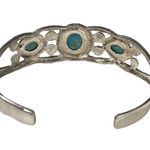 Stauer Triple Turquoise Cuff Open Bangle Silver Bracelet Photo 8
