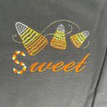 Womens Holiday Editions Black Candy Corn Sweet Halloween Sweatshirt Top Size S Photo 1