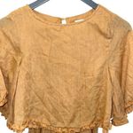 Princess Polly  Astro Mini Dress Mustard Gold Yellow Textured‎ Tiered Ruffle Size Photo 7