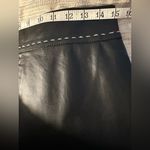 Newport News  Leather Skirt Black A-line Stitch Detail Photo 6