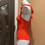 ZARA  orange ruffled sleeve ribbed bodysuit Photo 3