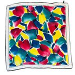 RARE ABSTRACT COLORFUL SALDARINI 100% SILK SCARF MADE IN ITALY White Photo 0
