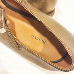 Anthropologie  Maeve Gold Mary Jane Strap Small Heel Shoe Size 37/ 6.5 Photo 4