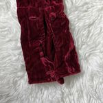 Vintage 90s Red Velvet Long Sleeve Goth Vamp Button Up Shirt Sz L Size L Photo 12