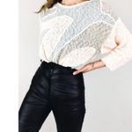 Vintage Abstract Motif Bouclé Knit Sweater | Size M/L White Size L Photo 3