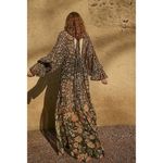 NEW Rococo Sand Hana Kaftan Dress Womens M Floral Printed Flowy Boho Maxi Black Size M Photo 2
