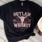 Gildan Outlaw Whiskey Women's Black Short Sleeve Small T-Shirt Photo 0