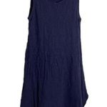 Eileen Fisher  organic cotton hemp blend navy sleeveless swing dress midi Photo 0