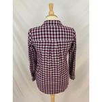 Madewell Mini Check Market Popover Purple Gingham Top Shirt Photo 3