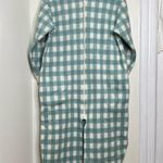 Vintage Plaid Fleece Zip Up Housecoat Night Shirt Size Medium Pockets Green Photo 1