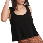 Marine layer Lexi Knot Strap Rib Tank - Black - XS Photo 1