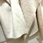 Coffee Shop  New York Cream Sherpa Faux Suede Knit Open Front Cardigan Photo 3