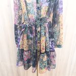 ZARA  Womens Patchwork Dress Sz S Multicolor Floral Sheer Amelie Boho Cottage Photo 3
