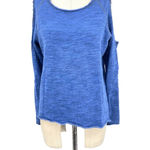 Nation Ltd  Clara Cold Shoulder Sweatshirt Top Blue Size‎ Small Photo 4